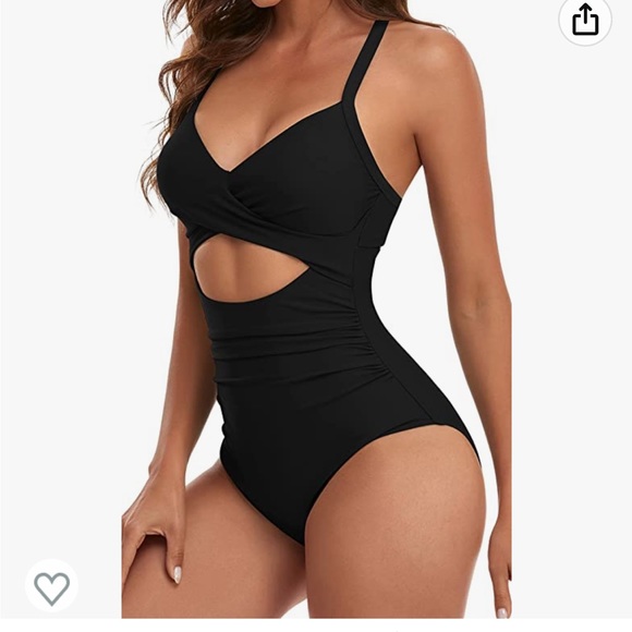 Other - NWT Tummy Control Cutout High Waisted Bathing Suit WrapTie Back 1 Piece Swimsuit